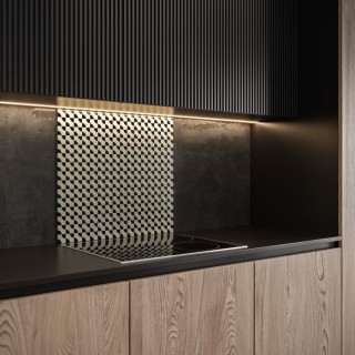 Saint-Gobain Fond de hotte en verre ART DECO 2 obtenu par Impression d