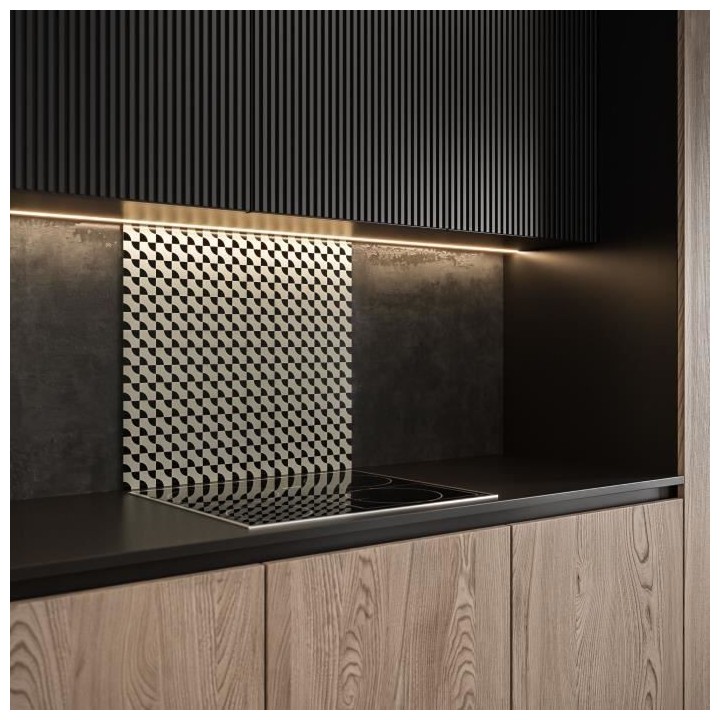 Saint-Gobain Fond de hotte en verre ART DECO 2 obtenu par Impression d