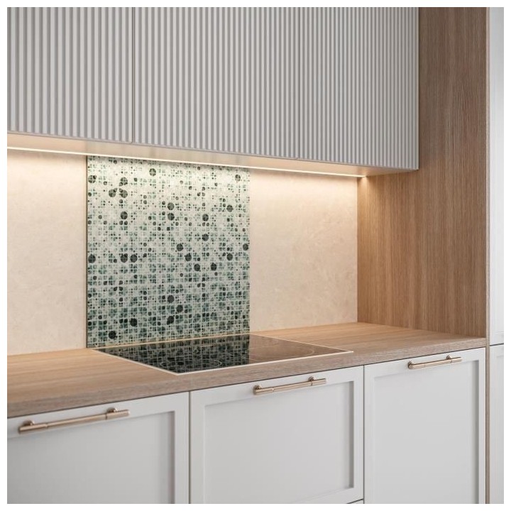 Saint-Gobain Fond de hotte en verre MOSAIQUE obtenu par Impression dig