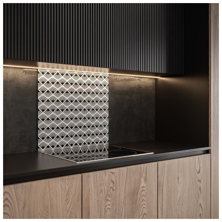 Saint-Gobain Fond de hotte en verre PAPYRUS obtenu par Impression digi