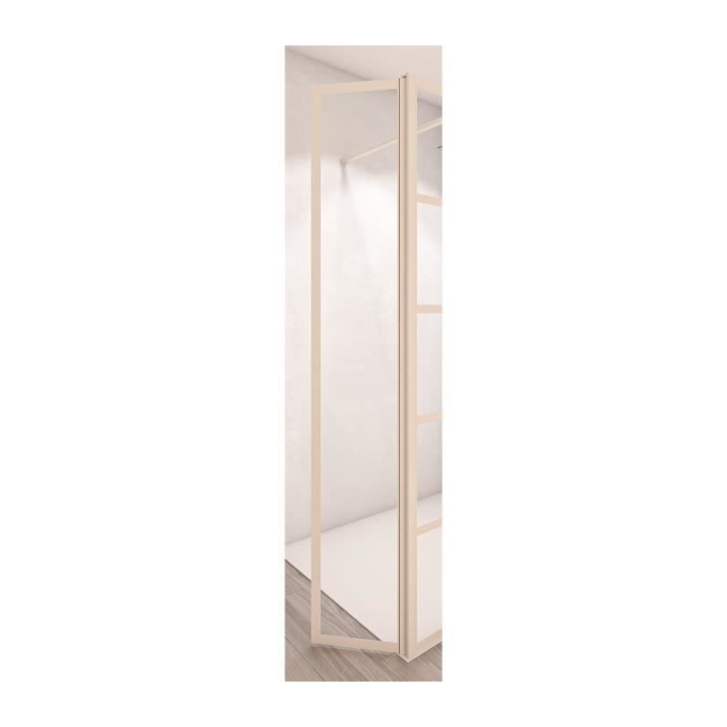 AURYS Porte de douche pivotante BALEARES ATELIER 3 Blanc - Verre Timeless 8 mm trempé by Saint-Gobain - L.34 cm x H.198 cm