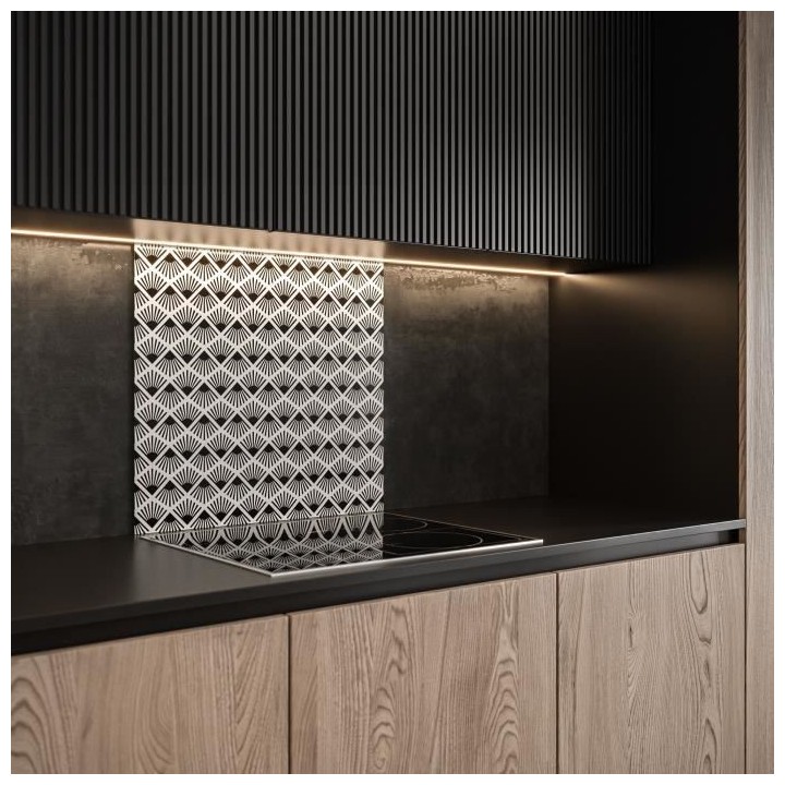 Saint-Gobain Fond de hotte en verre PAPYRUS obtenu par Impression digi