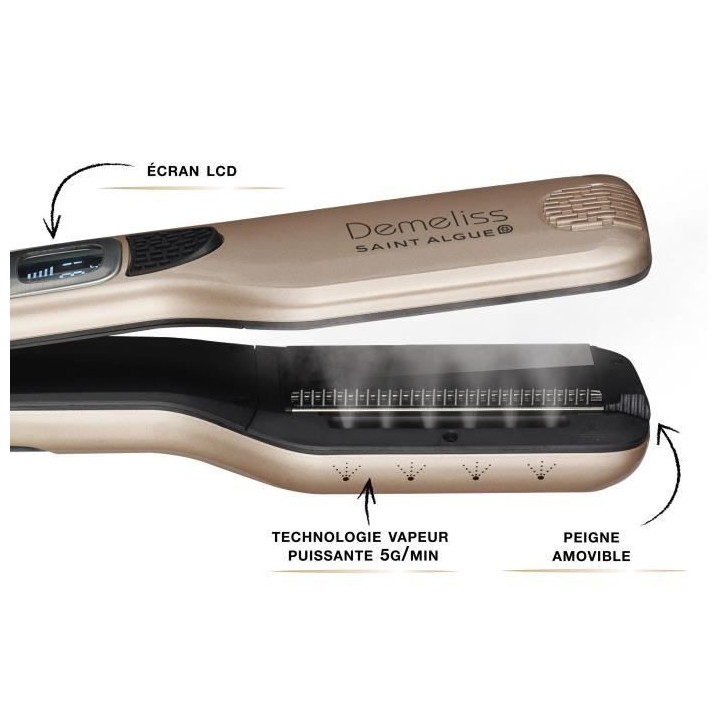 Saint Algue Demeliss Titanium Lisseur Vapeur - jusqu'a 230° - Doré