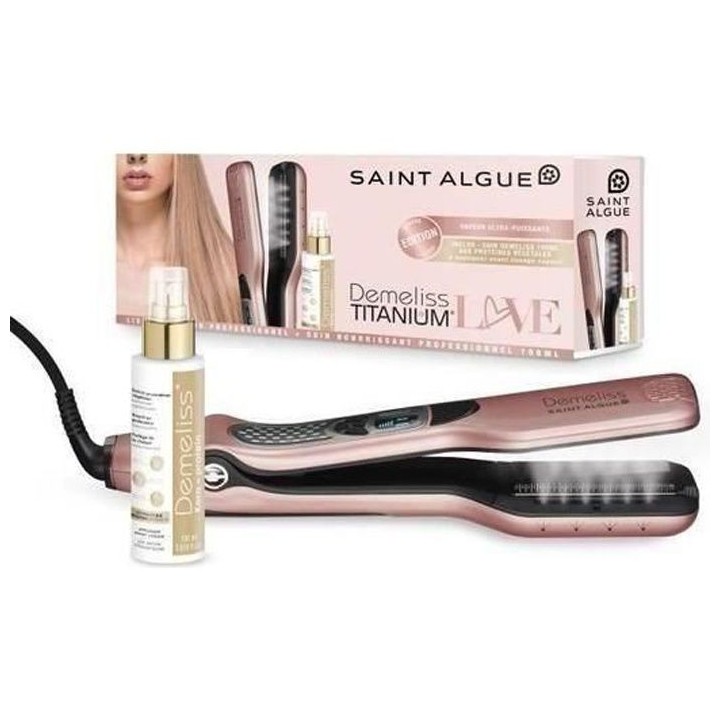 SAINT ALGUE Coffret Lisseur vapeur Demeliss TITANIUM Love Edition Coul