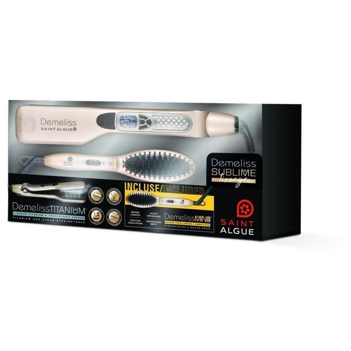 SAINT ALGUE Coffret lisseur vapeur Demeliss Sublime + Mini brosse Pro