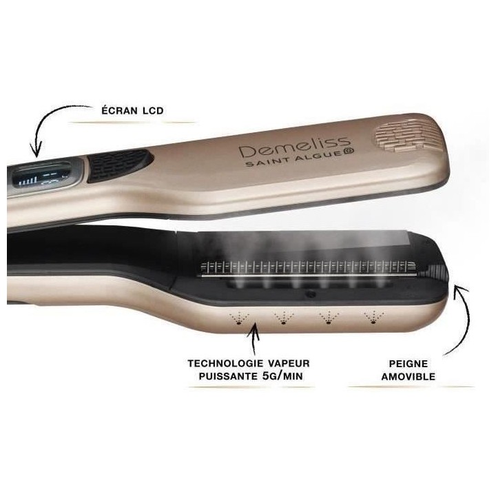SAINT ALGUE Coffret lisseur vapeur Demeliss Sublime + Mini brosse Pro