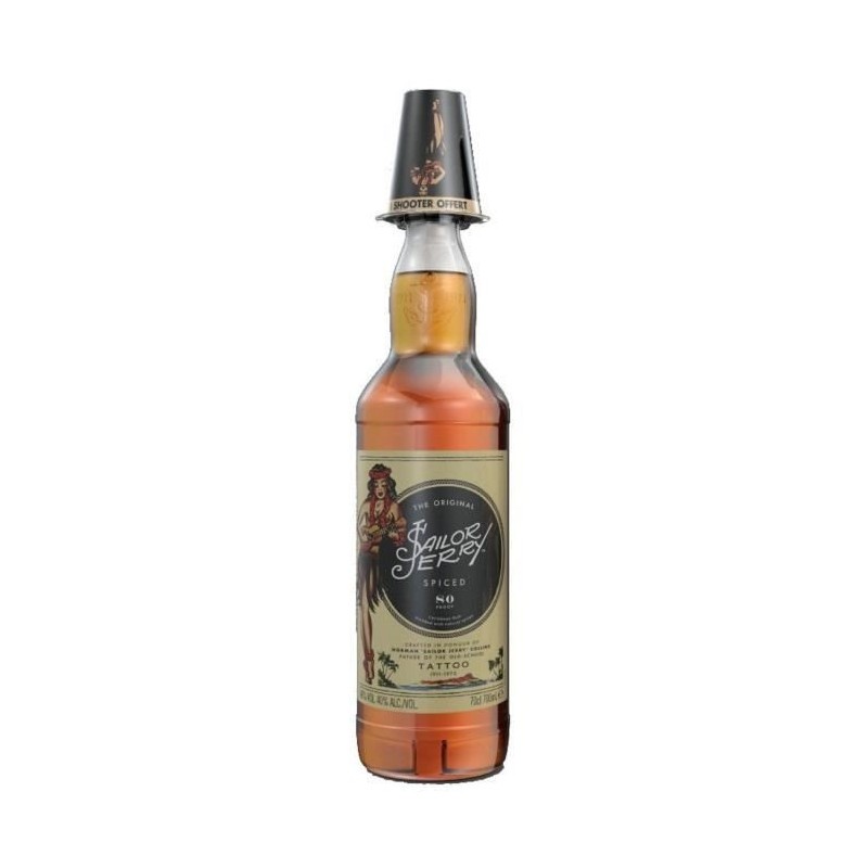 Sailor Jerry - Rhum épicé - 40,0% Vol. - 70 cl - Shot offert