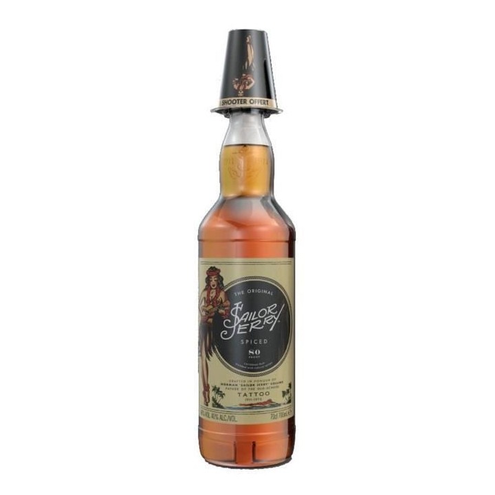 Sailor Jerry - Rhum épicé - 40,0% Vol. - 70 cl - Shot offert