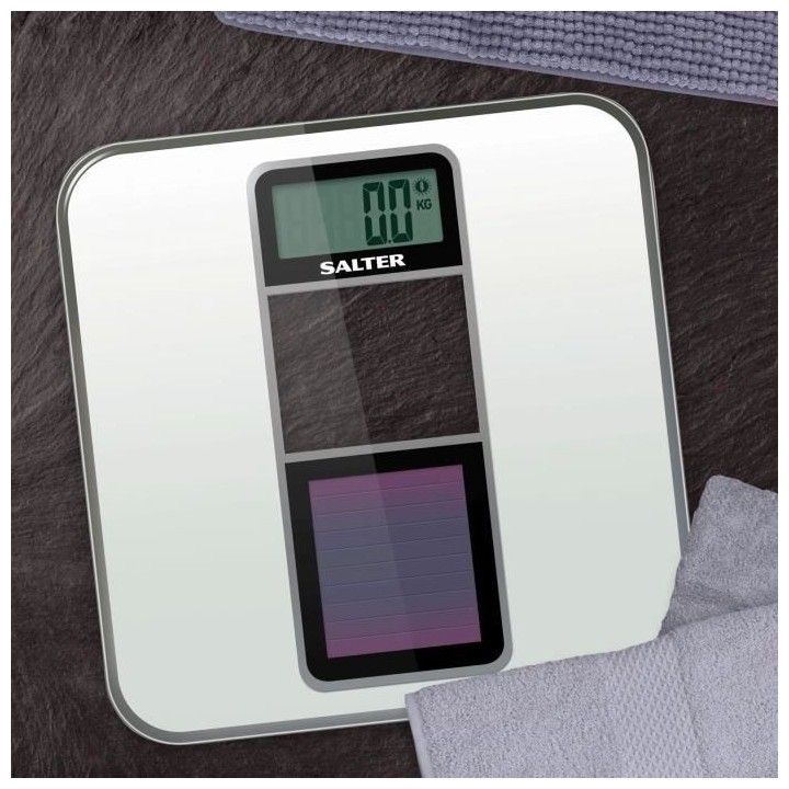 Salter 9068 WH3R Eco Solar Pese Personne Numérique, Balance Personnel