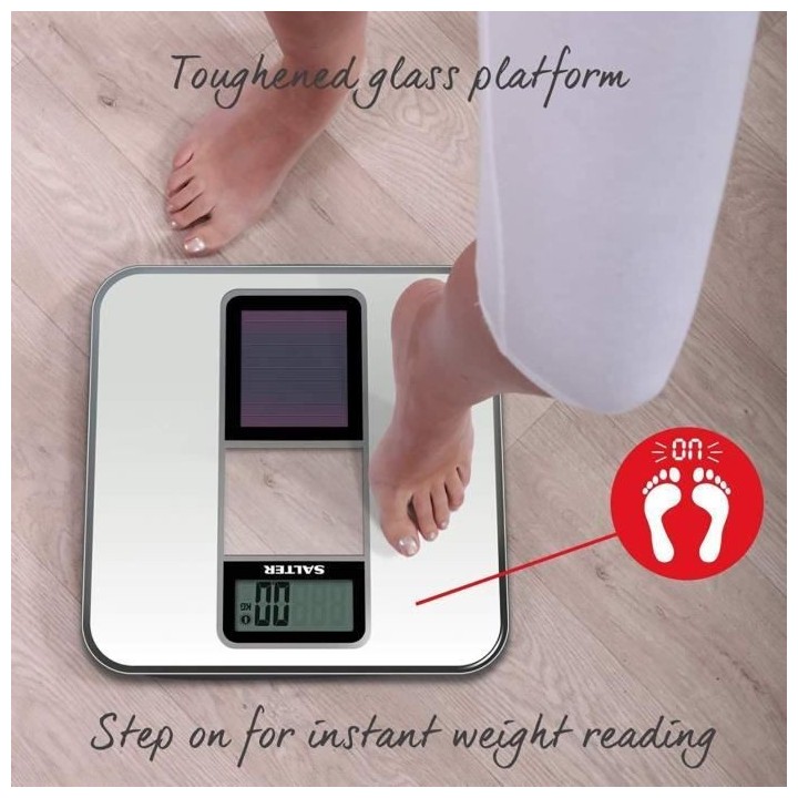 Salter 9068 WH3R Eco Solar Pese Personne Numérique, Balance Personnel