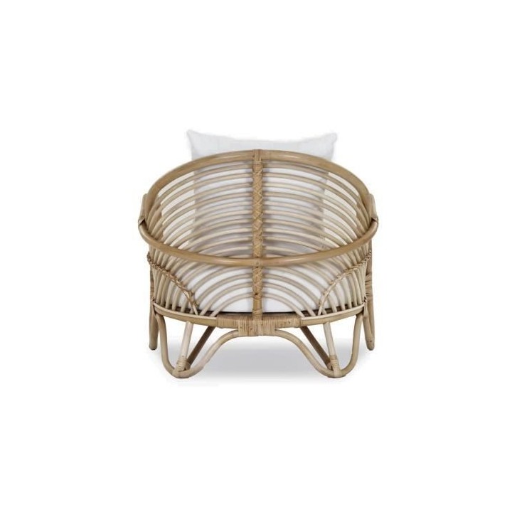 Salon de jardin en rotin naturel avec coussins - 4 personnes - Amata -