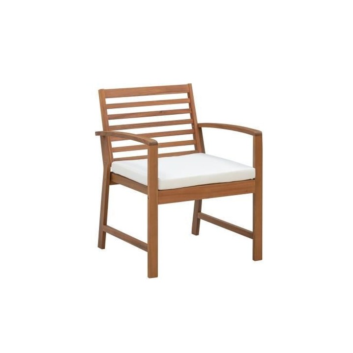 Salon de jardin en bois d'Acacia FSC avec coussins - 2 personnes - Cal