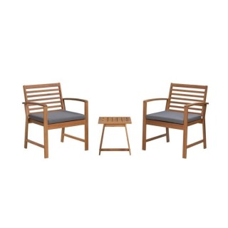 Salon de jardin en bois d'Acacia FSC avec coussins - 2 personnes - Cal