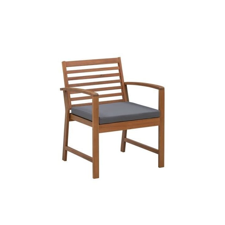 Salon de jardin en bois d'Acacia FSC avec coussins - 2 personnes - Cal