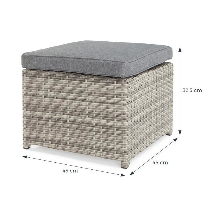 Salon de jardin d'angle en résine tressée - 6/7 personnes - Ferata