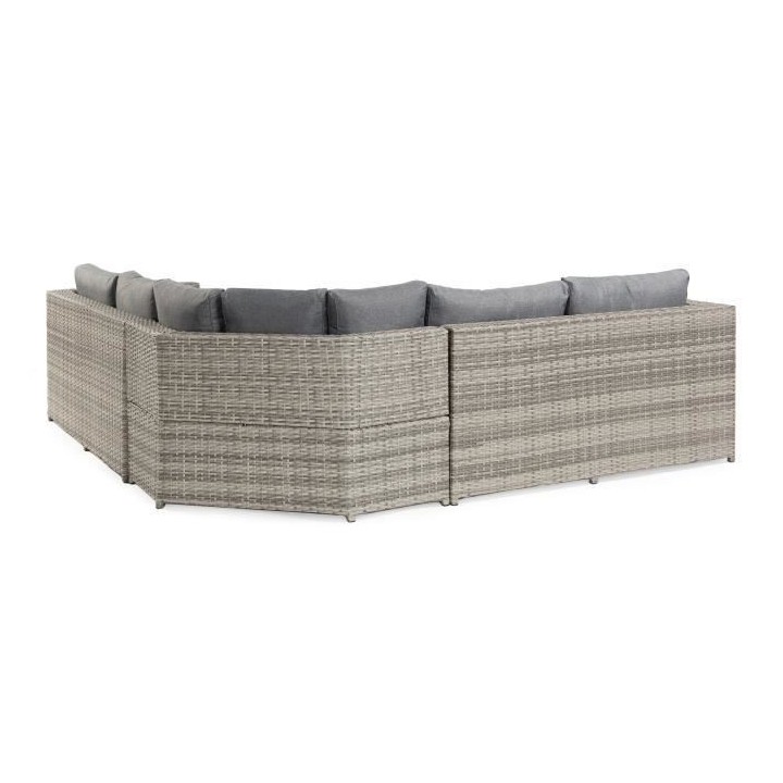 Salon de jardin d'angle en résine tressée - 6/7 personnes - Ferata