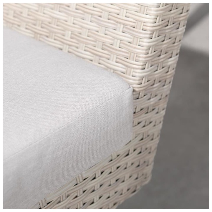 Salon de jardin en résine tressée et pieds en bois d'Acacia FSC avec