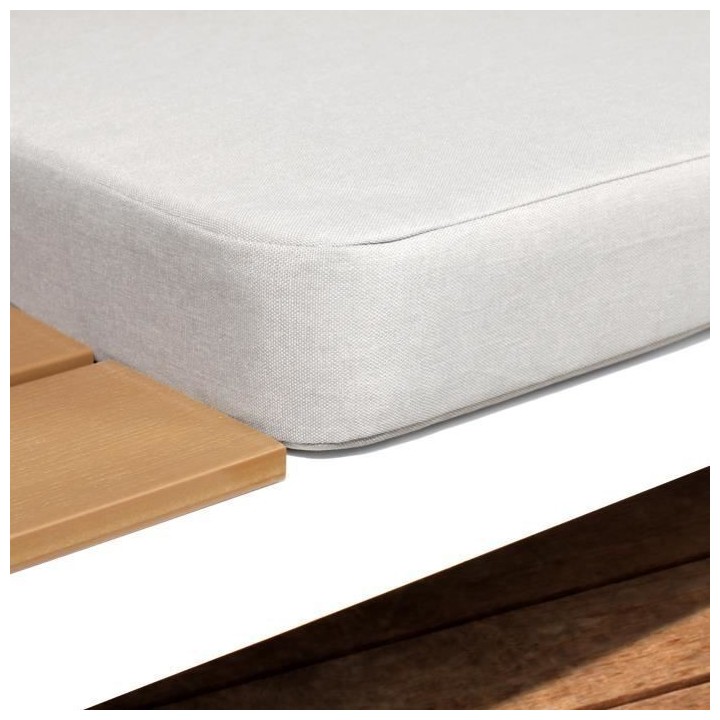 Salon de jardin modulable, en aluminium couleur blanc et poly bois - 4