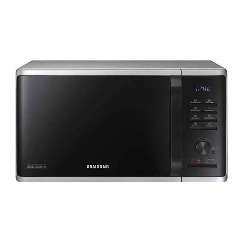 Micro-ondes solo - SAMSUNG - MS23K3555ES - Acier inoxydable - 23L - Contrôle électronique + bouton - Fonction maintien au chau