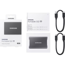 SAMSUNG - SSD externe - T7 Gris - 2To - USB Type C (MU-PC2T0T/WW)