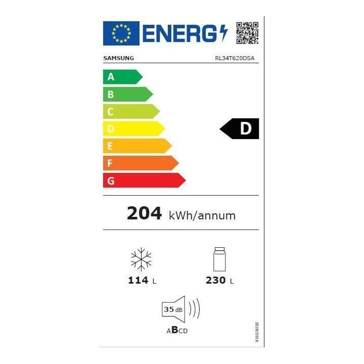 SAMSUNG RL34T620DSA - Réfrigérateur combiné - 340L (228L + 112L) -