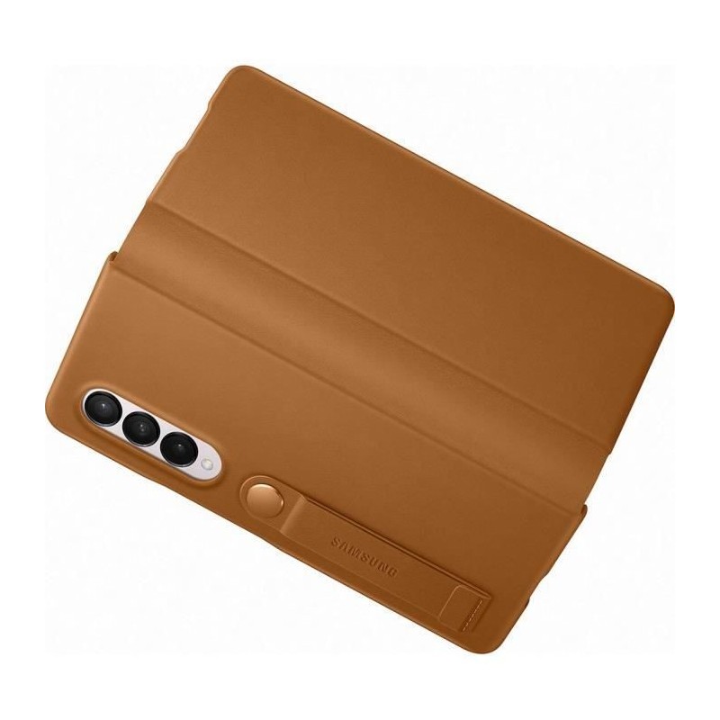 SAMSUNG Z Fold3 - Etui en cuir avec rabat - Marron clair