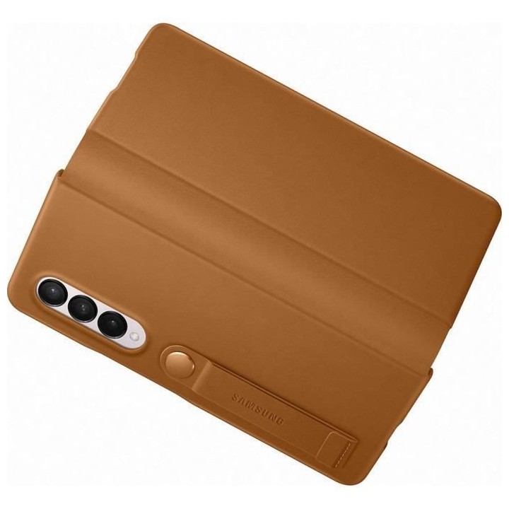 SAMSUNG Z Fold3 - Etui en cuir avec rabat - Marron clair