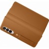 SAMSUNG Z Fold3 - Etui en cuir avec rabat - Marron clair