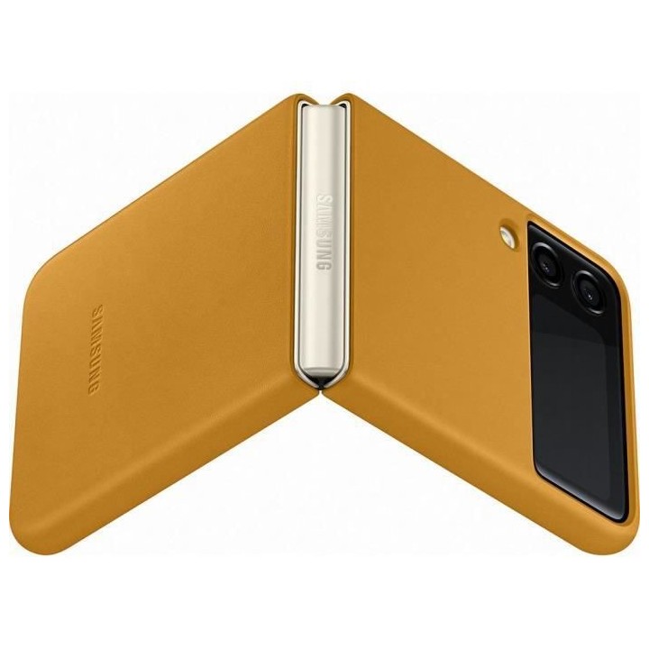 SAMSUNG Coque en cuir Z Flip3 Moutarde