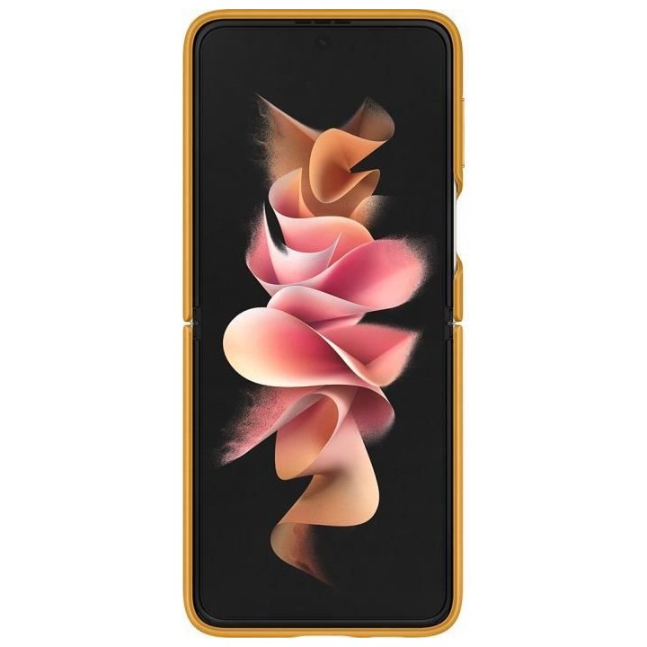 SAMSUNG Coque en cuir Z Flip3 Moutarde