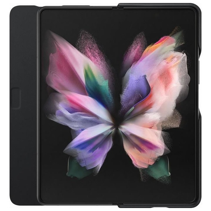 SAMSUNG Z Fold3 - Etui en cuir avec rabat - Noir