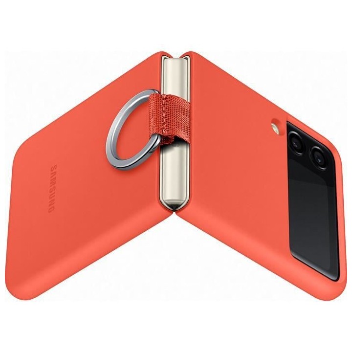 SAMSUNG Z Fold3 - Coque silicone avec anneau - Corail