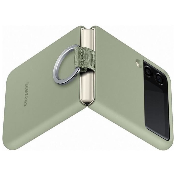 SAMSUNG Coque silicone avec anneau Z Flip3 - Vert Olive