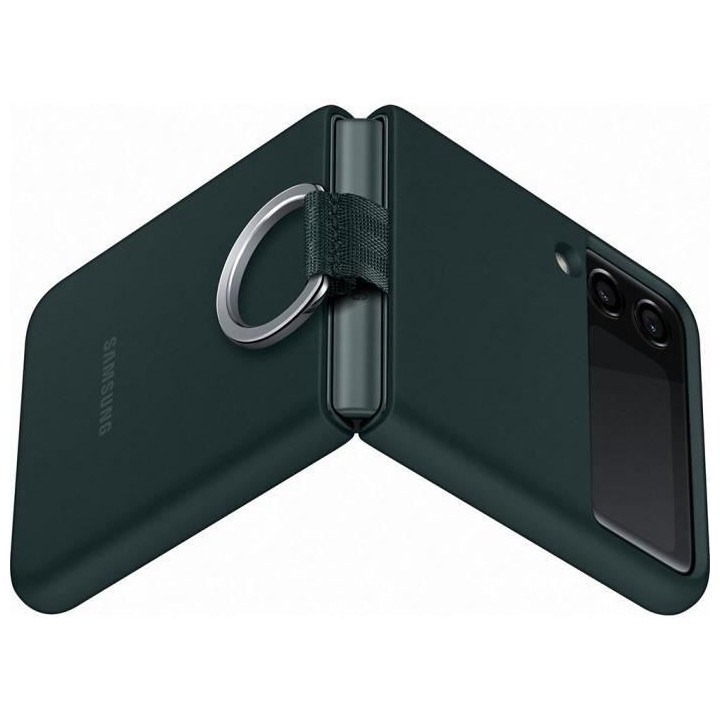 SAMSUNG Coque silicone avec anneau Z Flip3 Vert