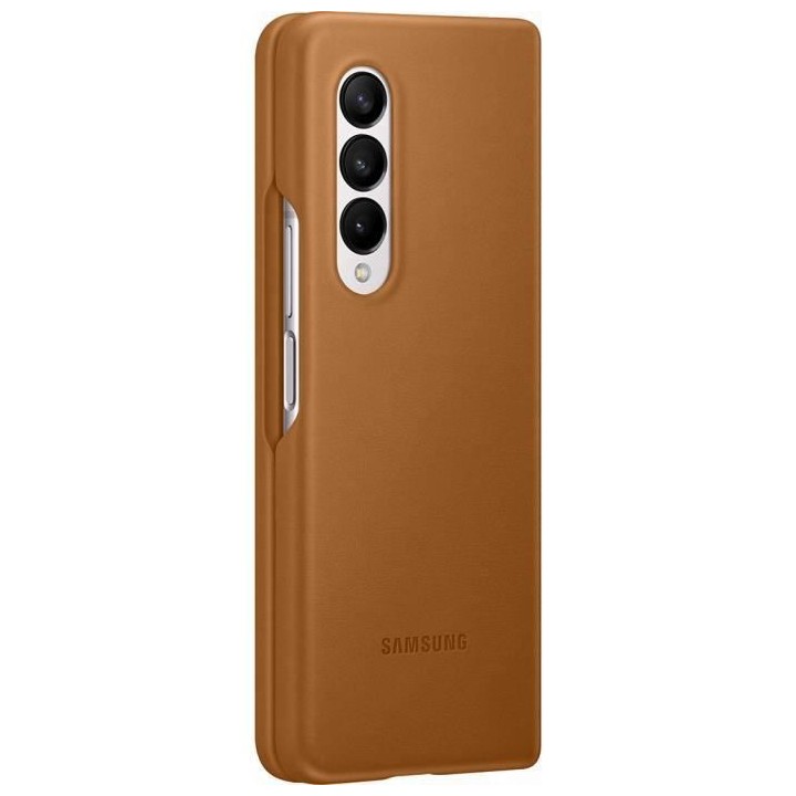 SAMSUNG Coque en cuir Z Fold3 Marron clair
