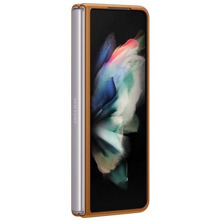 SAMSUNG Coque en cuir Z Fold3 Marron clair