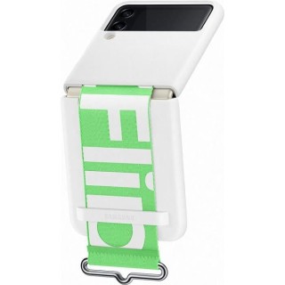 SAMSUNG Z Flip3 - Coque silicone avec laniere - Blanc
