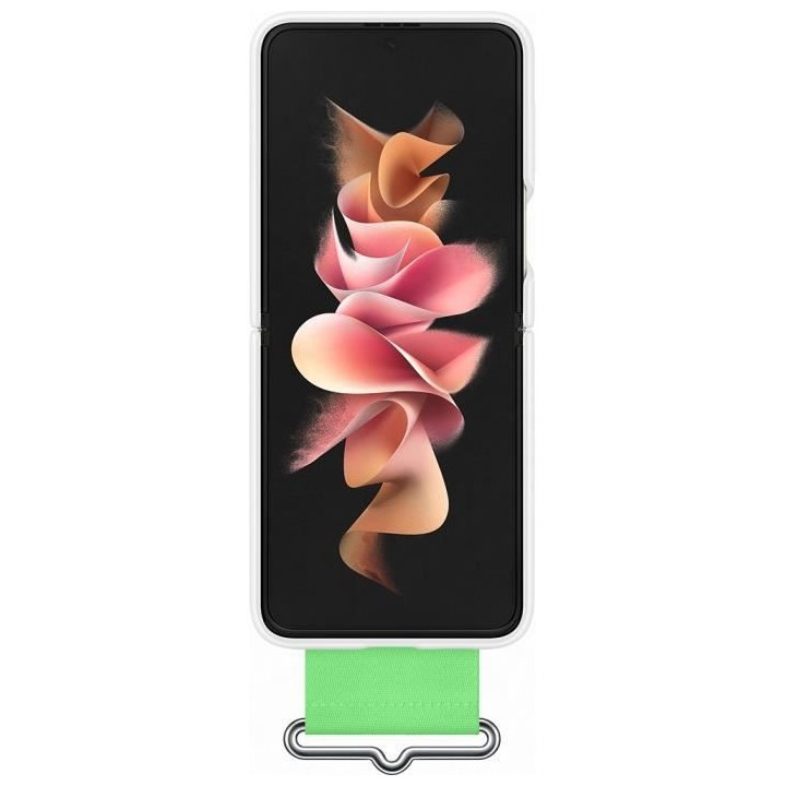 SAMSUNG Z Flip3 - Coque silicone avec laniere - Blanc