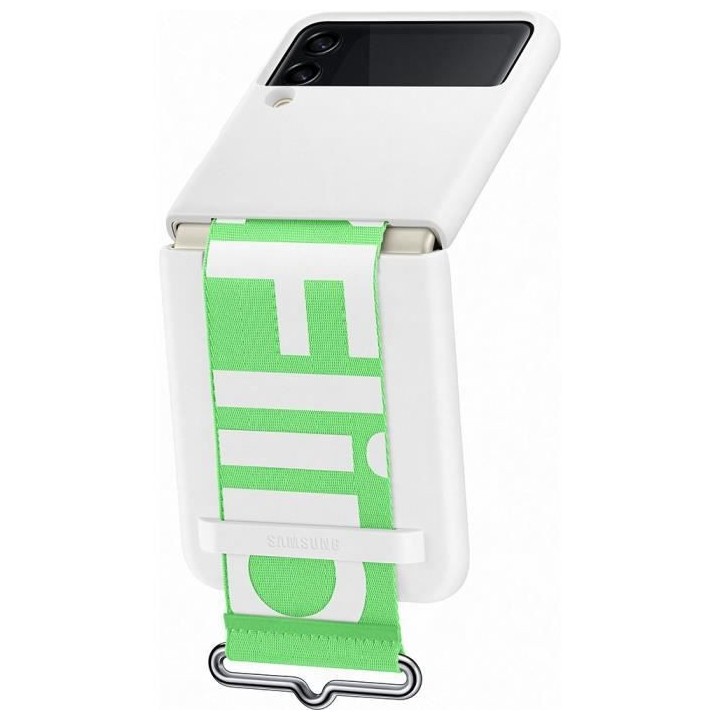SAMSUNG Z Flip3 - Coque silicone avec laniere - Blanc