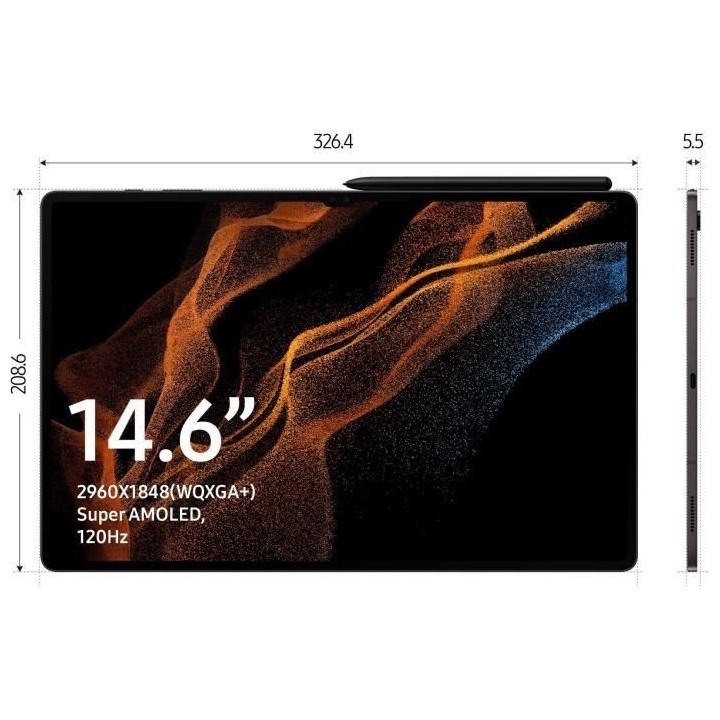 Tablette Tactile - SAMSUNG - Galaxy Tab S8 Ultra - 14.6 - RAM 12Go - 2