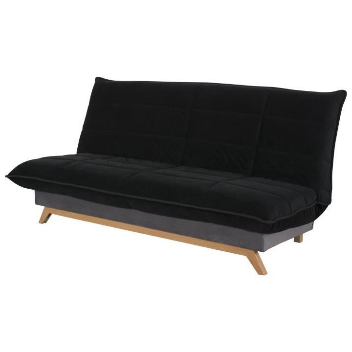 SIMMONS Banquette Clic clac 120x190 - Tissu Noir - Made in France - SA