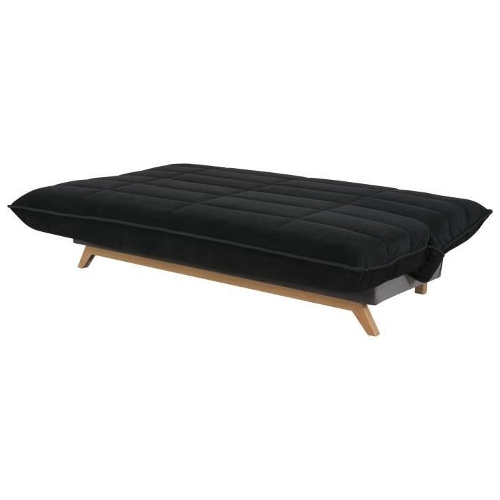SIMMONS Banquette Clic clac 120x190 - Tissu Noir - Made in France - SA