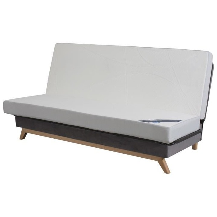 SIMMONS Banquette Clic clac 120x190 - Tissu Noir - Made in France - SA