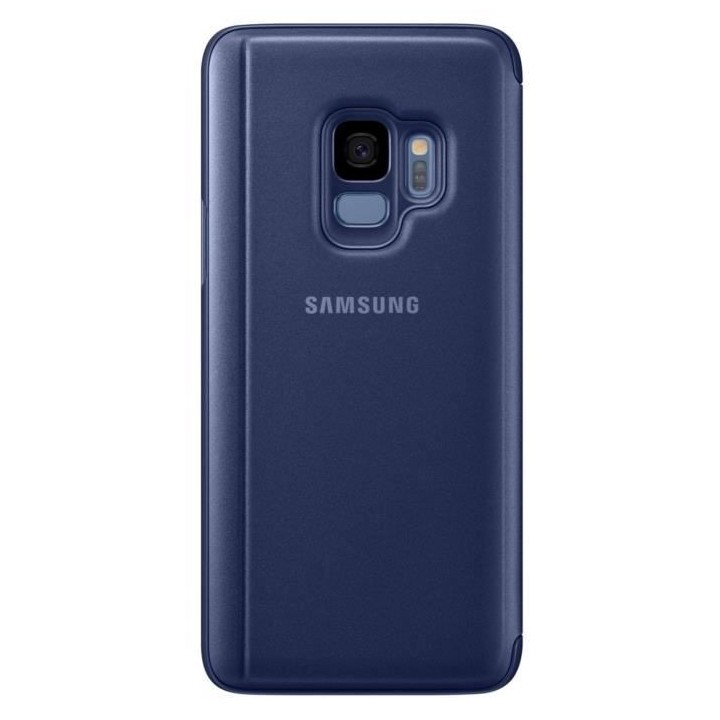 Coque Samsung Clear View Cover Stand S9 - Bleu