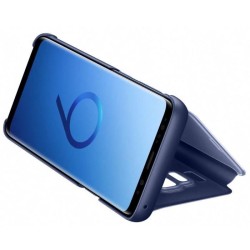 Coque Samsung Clear View Cover Stand S9 - Bleu