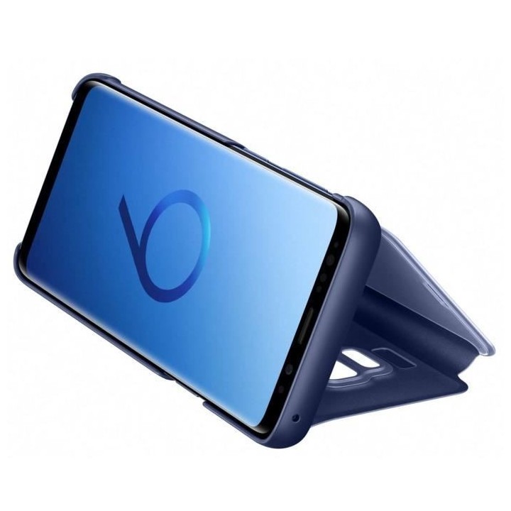 Coque Samsung Clear View Cover Stand S9 - Bleu
