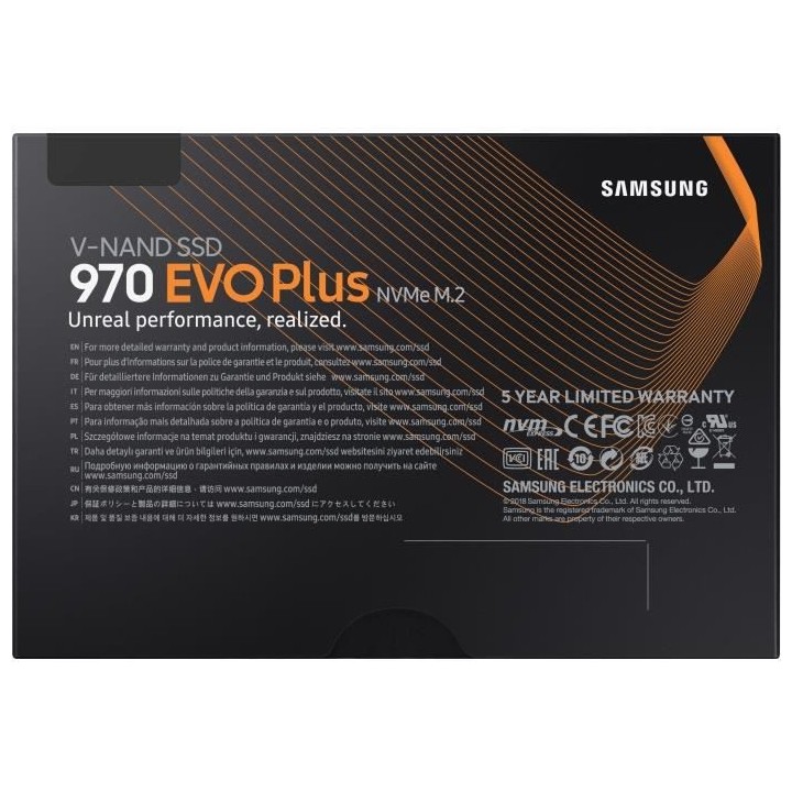 SAMSUNG - SSD Interne - 970 EVO PLUS - 2To - M.2 NVMe (MZ-V7S2T0BW)