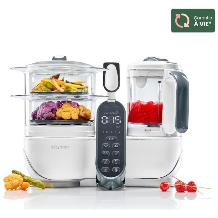 BABYMOOV Nutribaby(+) - Robot Multifonctions 6 en 1 - Cuiseur-vapeur/M