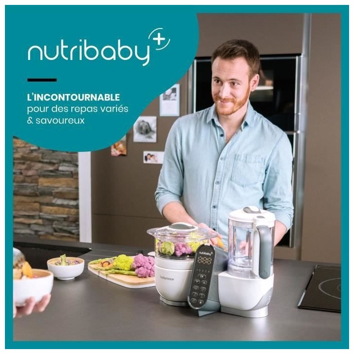 BABYMOOV Nutribaby(+) - Robot Multifonctions 6 en 1 - Cuiseur-vapeur/M