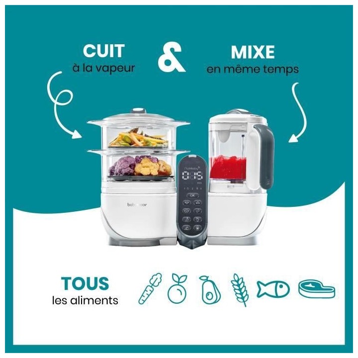 BABYMOOV Nutribaby(+) - Robot Multifonctions 6 en 1 - Cuiseur-vapeur/M